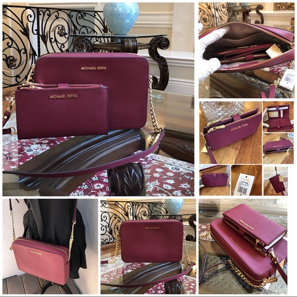 Michael Kors jet set crossbody&double zip wristlet - Picture 2 of 8